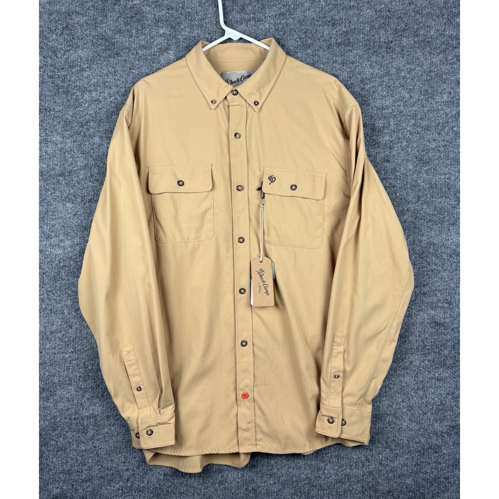 NWT Duck Camp Men's Field Shirt XXL Wheat Lark Durable Nylon Long Sleeve 2XL
